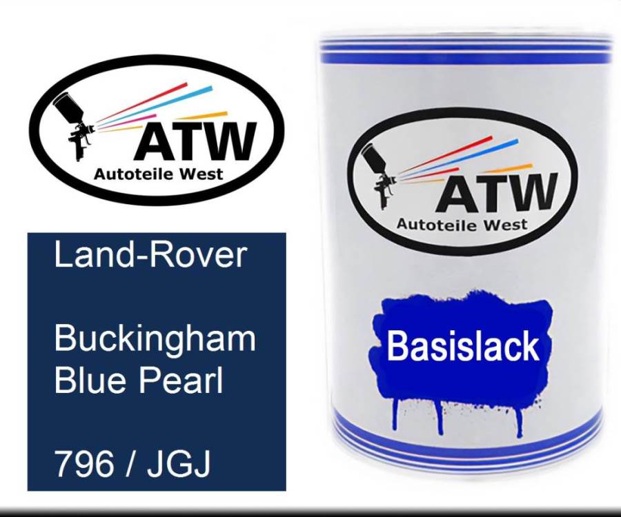 Land-Rover, Buckingham Blue Pearl, 796 / JGJ: 500ml Lackdose, von ATW Autoteile West.